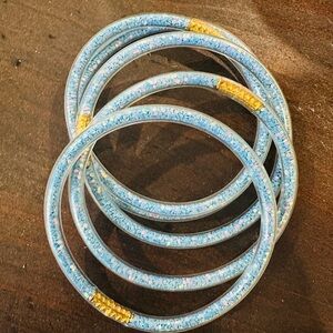 Plastic Blue glitter bracelets